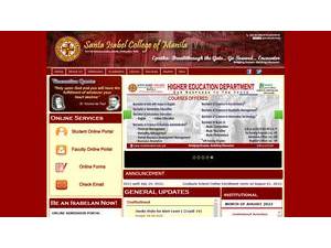 Santa Isabel College's official website homepage screenshot