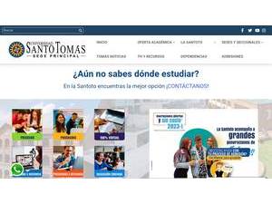 Santo Tomás University's official website homepage screenshot