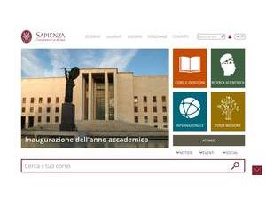 Sapienza University of Rome's official website homepage screenshot