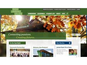 Sarah Lawrence College's official website homepage screenshot