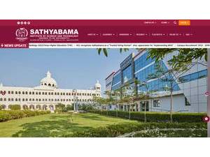 Sathyabama Institute of Science and Technology's official website homepage screenshot