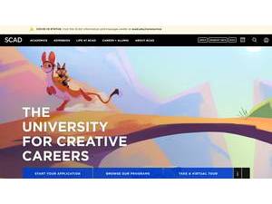 Savannah College of Art and Design's official website homepage screenshot