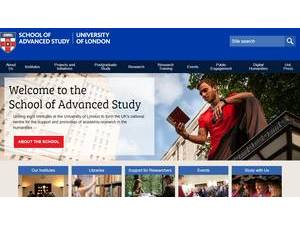 School of Advanced Study, University of London's official website homepage screenshot
