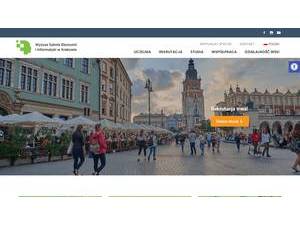 School of Computer Science and Economics of Krakow's official website homepage screenshot