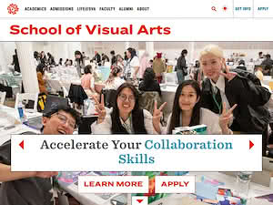 School of Visual Arts's official website homepage screenshot