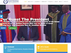 Scott Christian University's official website homepage screenshot