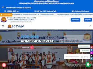 SCSVMV University's official website homepage screenshot