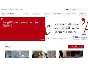 Scuola Superiore di Studi Universitari e Perfezionamento Sant'Anna's official website homepage screenshot
