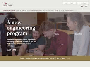 Seattle Pacific University's official website homepage screenshot