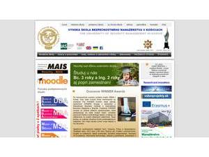 Security Management College in Košice's official website homepage screenshot