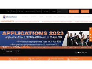 Sefako Makgatho Health Sciences University's official website homepage screenshot