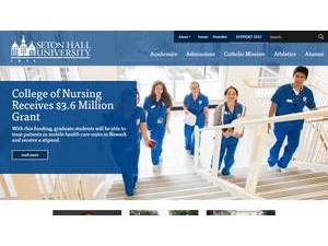 Seton Hall University's official website homepage screenshot