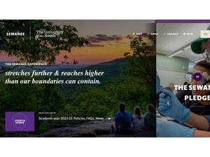 Sewanee: The University of the South's official website homepage screenshot
