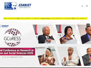 Shaheed Zulfiqar Ali Bhutto Institute of Science and Technology's official website homepage screenshot