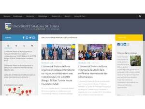 Shalom University of Bunia's official website homepage screenshot
