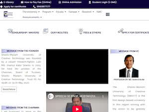 Shanto Mariam University of Creative Technology's official website homepage screenshot