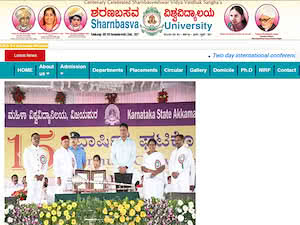Sharnbasva University's official website homepage screenshot