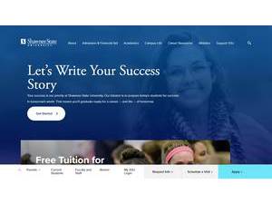 Shawnee State University's official website homepage screenshot