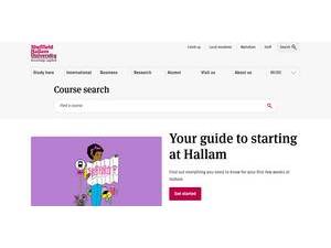 Sheffield Hallam University's official website homepage screenshot