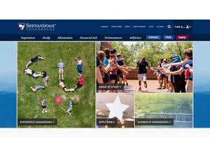 Shenandoah University's official website homepage screenshot