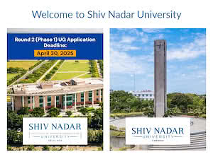 Shiv Nadar University's official website homepage screenshot