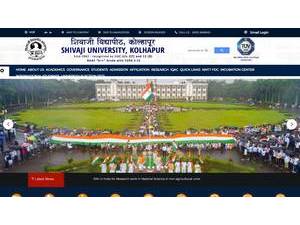 Shivaji University's official website homepage screenshot