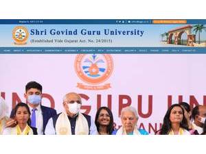 Shri Govind Guru University's official website homepage screenshot