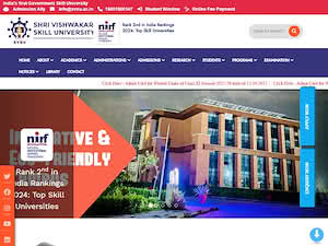 Shri Vishwakarma Skill University's official website homepage screenshot
