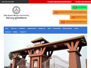 Sido Kanhu Murmu University's official website homepage screenshot