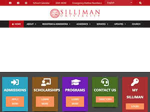 Silliman University's official website homepage screenshot