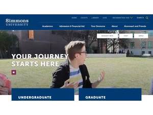 Simmons University's official website homepage screenshot