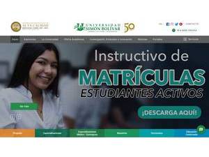 Simón Bolívar University, Colombia's official website homepage screenshot