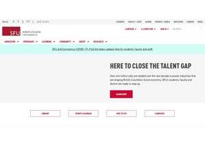 Simon Fraser University's official website homepage screenshot