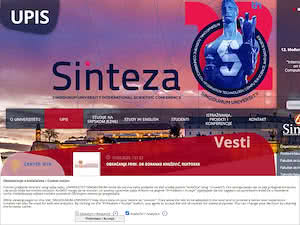 Singidunum University's official website homepage screenshot