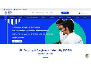 Sir Padampat Singhania University's official website homepage screenshot