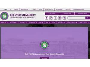 Sir Syed University of Engineering and Technology's official website homepage screenshot