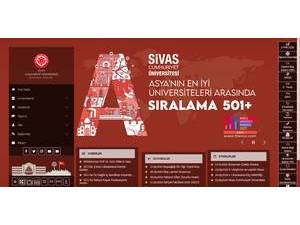 Sivas Cumhuriyet University's official website homepage screenshot