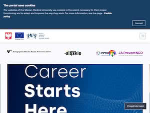 Śląski Uniwersytet Medyczny w Katowicach's official website homepage screenshot