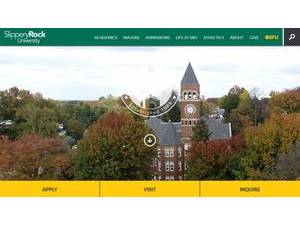 Slippery Rock University of Pennsylvania's official website homepage screenshot