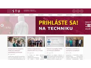 Slovak University of Technology in Bratislava's official website homepage screenshot