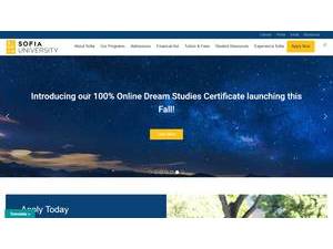Sofia University's official website homepage screenshot