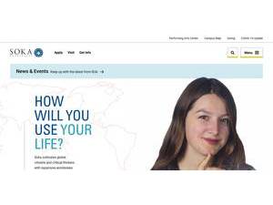 Soka University of America's official website homepage screenshot