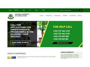 Sokoine University of Agriculture's official website homepage screenshot
