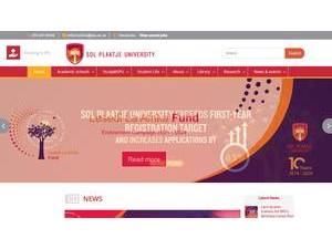 Sol Plaatje University's official website homepage screenshot
