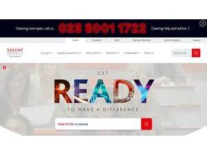 Solent University's official website homepage screenshot