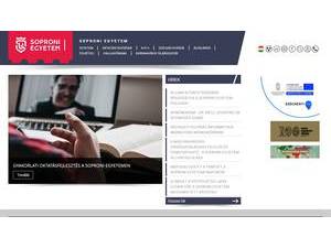 Sopron University's official website homepage screenshot