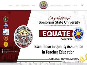 Sorsogon State University's official website homepage screenshot