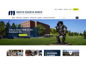 South Dakota School of Mines and Technology's official website homepage screenshot