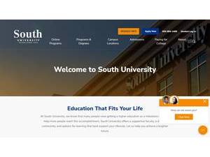 South University's official website homepage screenshot
