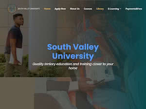South Valley University's official website homepage screenshot